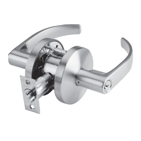Dorma Grade 2 Cylindrical Lock, 70-Classroom, LC-Lever, C-Rose, Satin Chrome, 2-3/4 Inch Backset,  C570-D-LCC-626